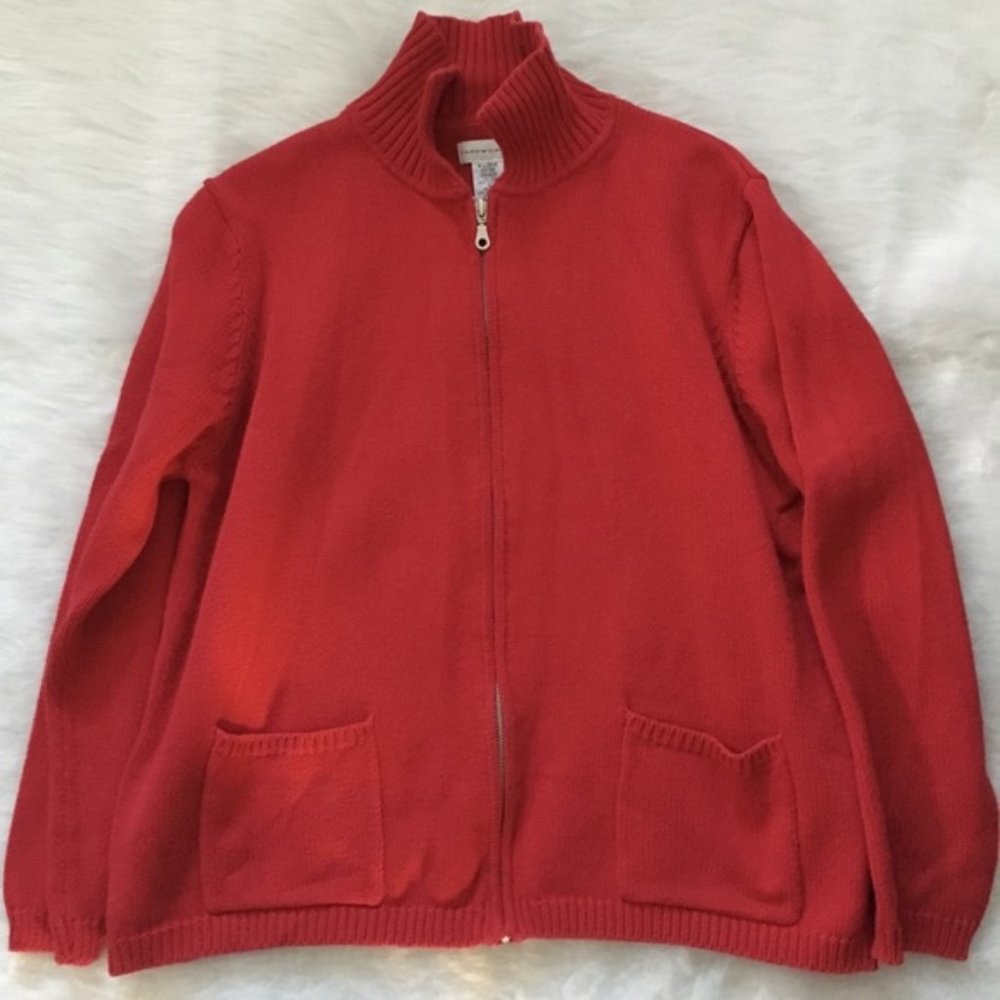 Yarnworks Zip-Up Red Sweater